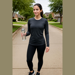 JOE Fresh Workout top long sleeve LARGE grey rouching on hips